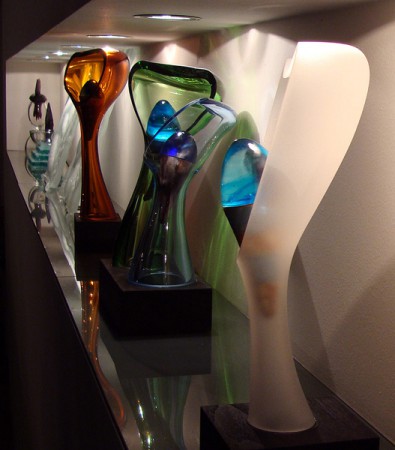 Objekt XIV ( 1 - 3 ), 2010, sklo, keramika, drevo